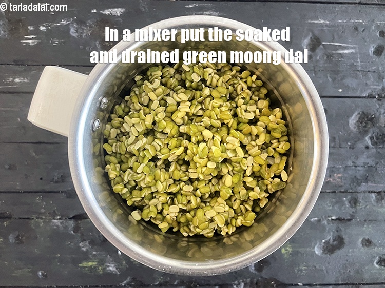 Step 12 – <meta charset="UTF-8" /> For the batter of<strong> moong dal dhokla recipe | Indian green moong …