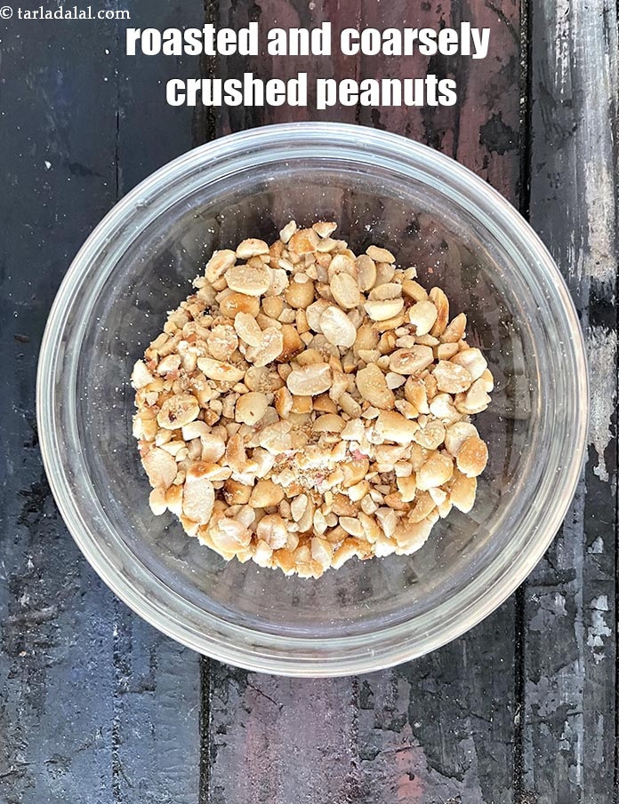 Step 13 – Place in a bowl. Your&nbsp;1/2 cup&nbsp;<a href="https://tarladalal.com/glossary-roasted-and-crushed-peanuts-1817i">roasted and coarsely crushed peanuts</a>&nbsp;is ready to use in …