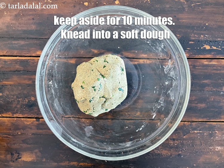 Step 12 – Keep aside for 10 minutes.&nbsp;Knead&nbsp;till the dough is smooth.