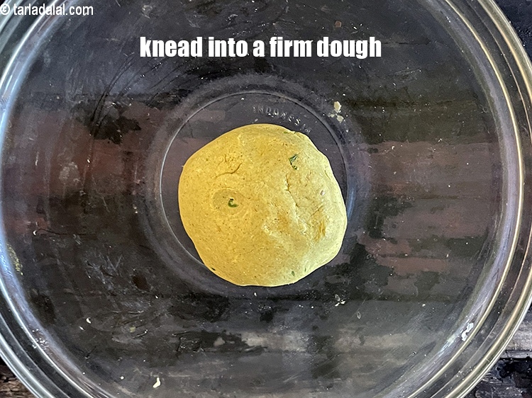 Step 12 – Knead well into a firm dough.