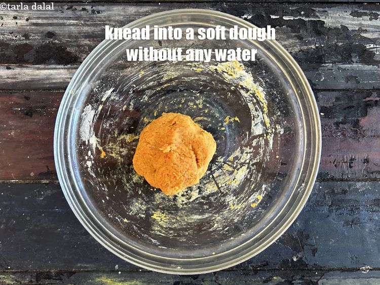 Step 18 – Knead into a soft dough without using any water.