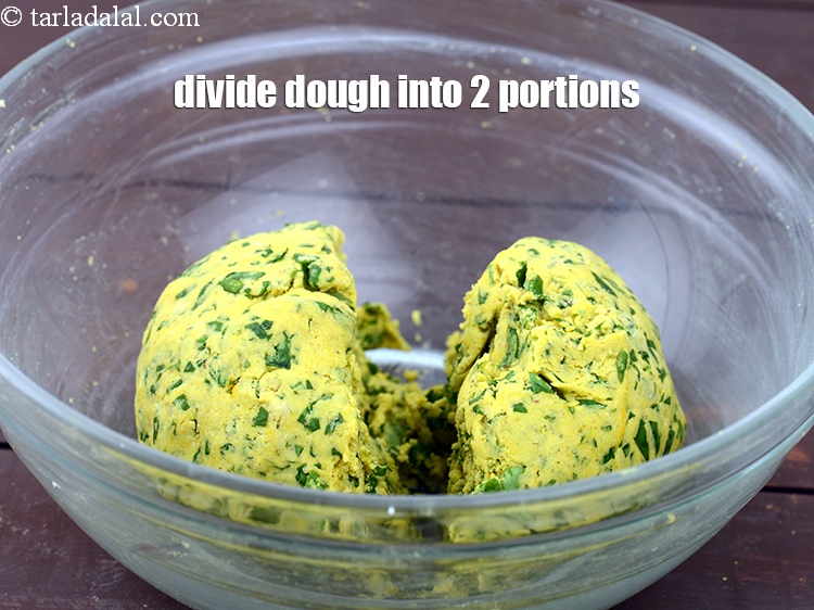 Step 12 – Divide the dough into 2 equal portions.