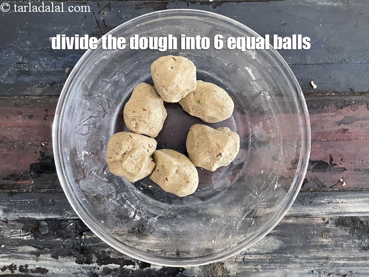 Step 13 – Divide the dough into 6 equal portions.