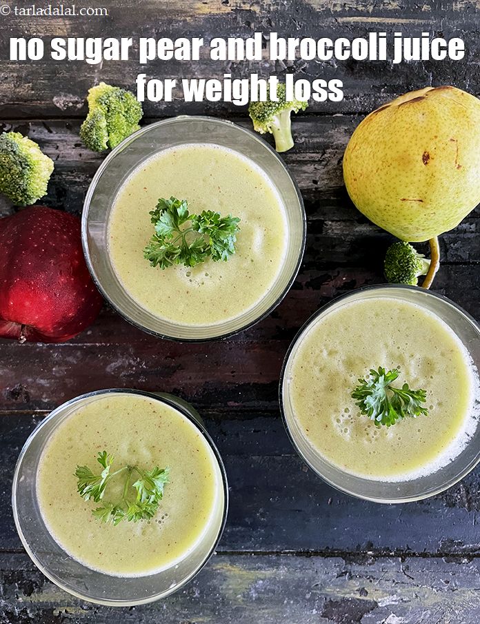 Step 14 – Serve <strong>broccoli and pear juice | Indian broccoli detox juice | pear, apple broccoli juice …