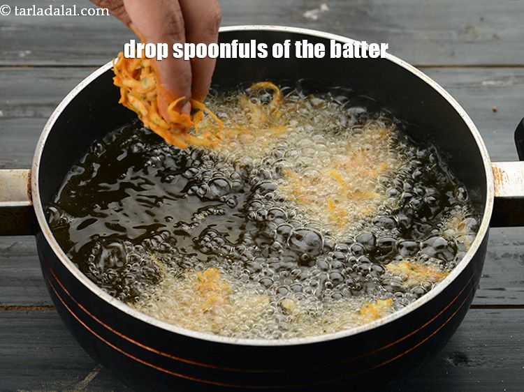 Step 13 – Drop spoonfuls of the cabbage mixture using your fingers. Do not fry them over low …