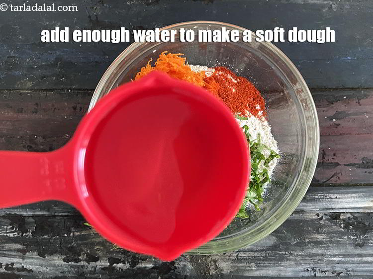 Step 12 – Add enough water to make a soft dough. We added 1/4 cup water and then …