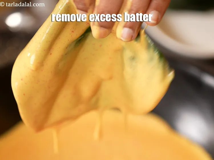 Step 12 – Remove excess batter.