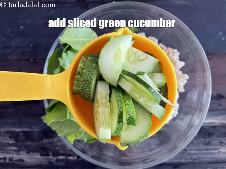 Step 24 – Add&nbsp;<meta charset="UTF-8" />1 cup&nbsp;<a href="glossary-sliced-green-cucumber-2600i">sliced green cucumber</a>.