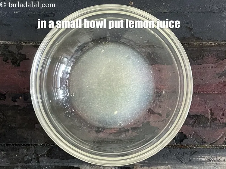 Step 37 – to make dressing for salad, in a bowl put&nbsp;<meta charset="UTF-8" />2 tbsp&nbsp;<a href="glossary-lemon-juice-numbi-ka-ras-nimbu-ka-juice-471i">lemon juice</a>.