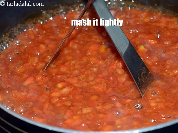 Step 12 – Mash it lightly using a potato masher.