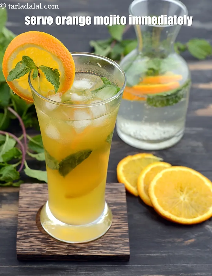 Step 13 – Serve <strong>orange mojito recipe | Indian orange mint mojito mocktail | orange mojito with sprite …