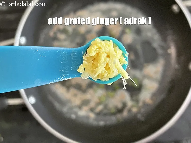 Step 12 – Add&nbsp;<meta charset="UTF-8" />1/2 tsp&nbsp;<a href="glossary-grated-ginger-943i">grated ginger (adrak)</a>.