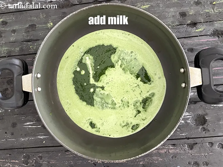 Step 15 – Add <strong>1/2&nbsp;cup&nbsp;<a href="glossary-milk-doodh-full-cream-milk-514i">milk</a>. </strong>If you are on weight loss, diabetic or heart patient use low …