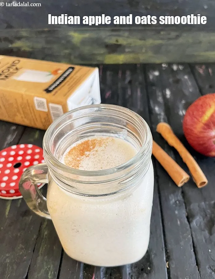 Step 13 – Serve <strong>oats apple almond milk smoothie | healthy&nbsp;Indian apple and oats breakfast smoothie | cinnamon …