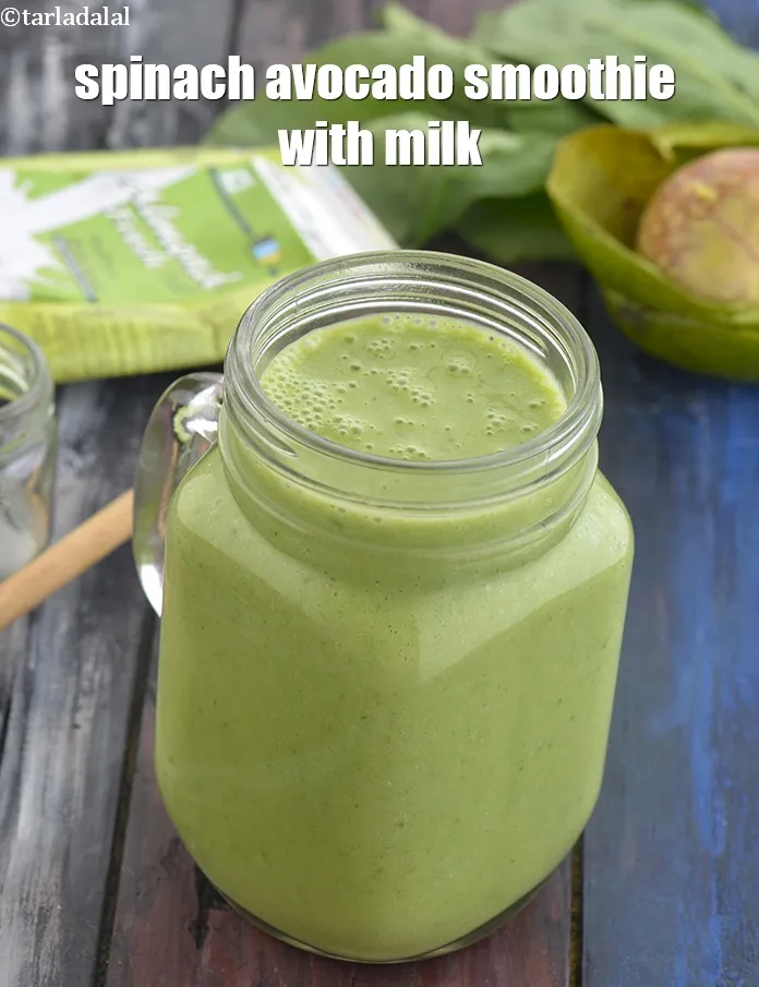 Step 13 – Refrigerate and serve <strong>avocado spinach smoothie | spinach avocado smoothie with milk | healthy Indian …