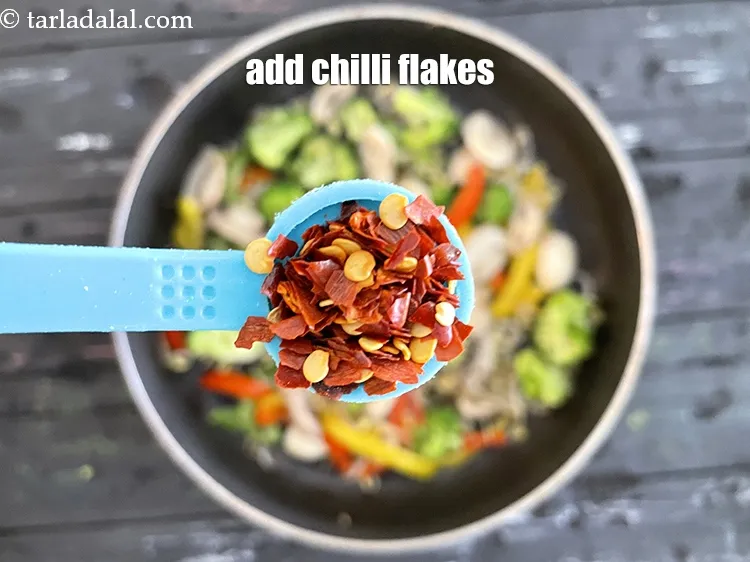 Step 21 – Add 1/2 tsp chilli flakes.