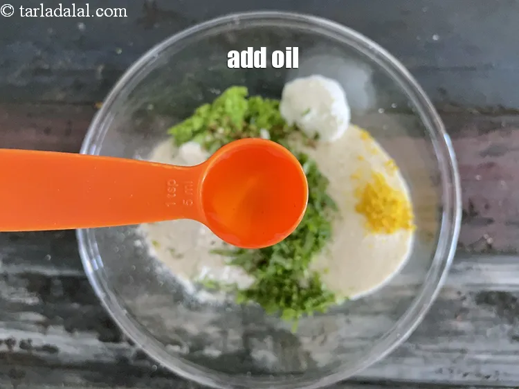 Step 14 – Add 2 tsp oil.