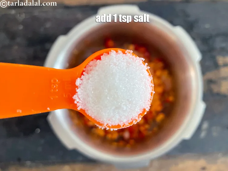 Step 20 – Add salt. We used 1 tsp salt.