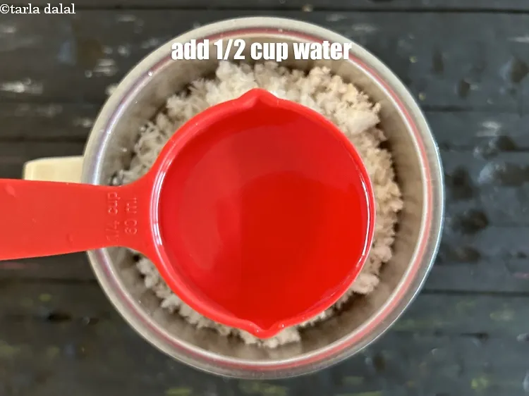 Step 13 – Add 1/2 cup water.
