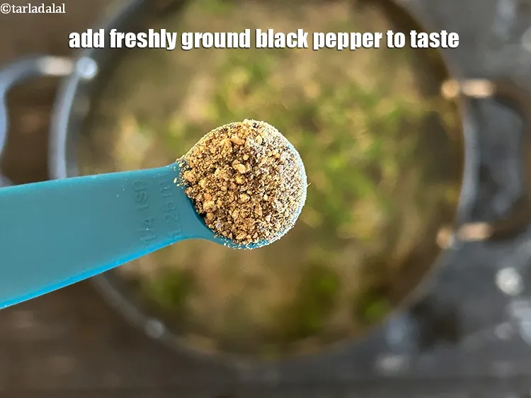 Step 14 – Add&nbsp;freshly ground black pepper to taste.
