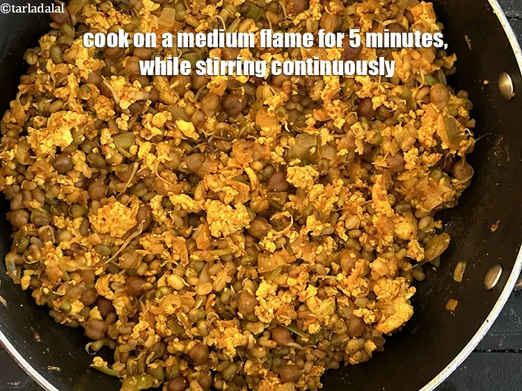 Step 15 – Cook on a medium flame for 5 minutes, while stirring continuously.