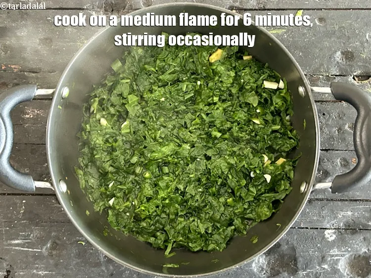 Step 13 – Cook on a medium flame for 6 minutes,&nbsp;stirring occasionally.