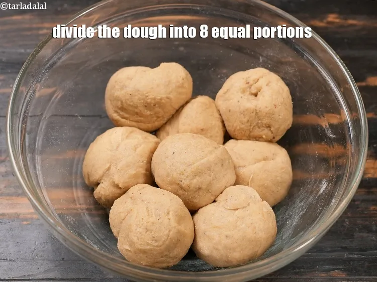 Step 13 – Divide the dough into 8 equal portions.