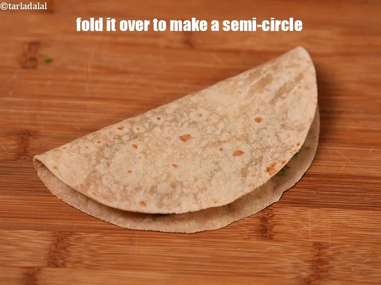 Step 13 – Fold it over to make a semi-circle.