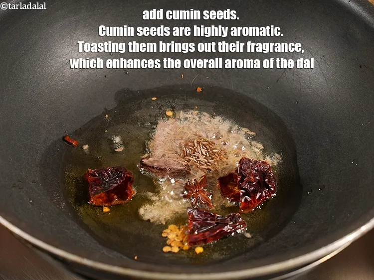Step 13 – Add 1 tsp <a href="https://www.tarladalal.com/glossary-cumin-seeds-jeera-zeera-381i">cumin seeds (jeera)</a>. Cumin seeds are highly aromatic. Toasting them brings …