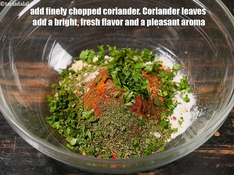 Step 13 – Add 1 tbsp finely&nbsp;<a href="https://www.tarladalal.com/glossary-chopped-coriander-783i">chopped coriander (dhania)</a>. Coriander leaves add a bright, fresh flavor and …