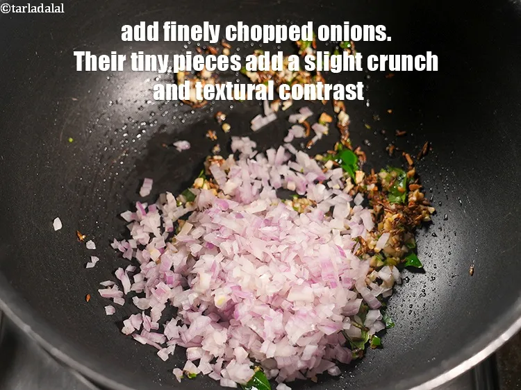 Step 13 – Add &frac12; cup finely <a href="https://www.tarladalal.com/glossary-chopped-onions-722i">chopped onions</a>. Their tiny pieces add a slight crunch and …