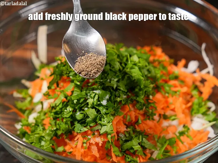 Step 13 – Add <a href="https://www.tarladalal.com/glossary-freshly-ground-black-pepper-kalimirch-powder-kali-mirch-ka-powder-567i">freshly ground black pepper (kalimirch)</a> to taste.