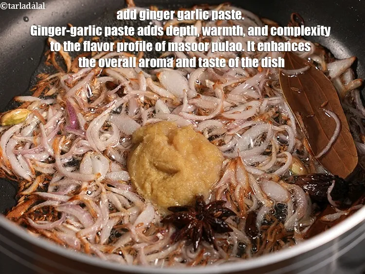 Step 13 – Add 1 tbsp <a href="https://www.tarladalal.com/glossary-ginger-adrak-453i">ginger (adrak)</a>&nbsp;<a href="https://www.tarladalal.com/glossary-garlic-paste-lehsun-ki-paste-lahsun-ki-paste-350i">garlic (lehsun) paste</a>. Ginger-garlic paste adds depth, warmth, and …