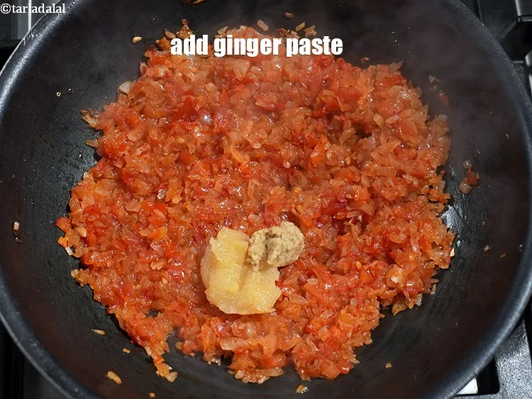 Step 13 – Add 1 tsp <a href="https://www.tarladalal.com/glossary-ginger-paste-adrak-ki-paste-457i">ginger (adrak) paste</a>.