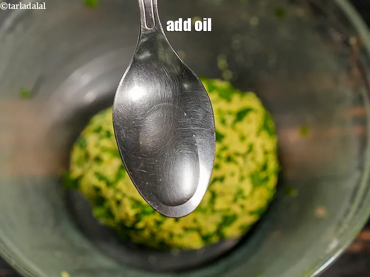 Step 13 – Add &frac14; tsp oil.