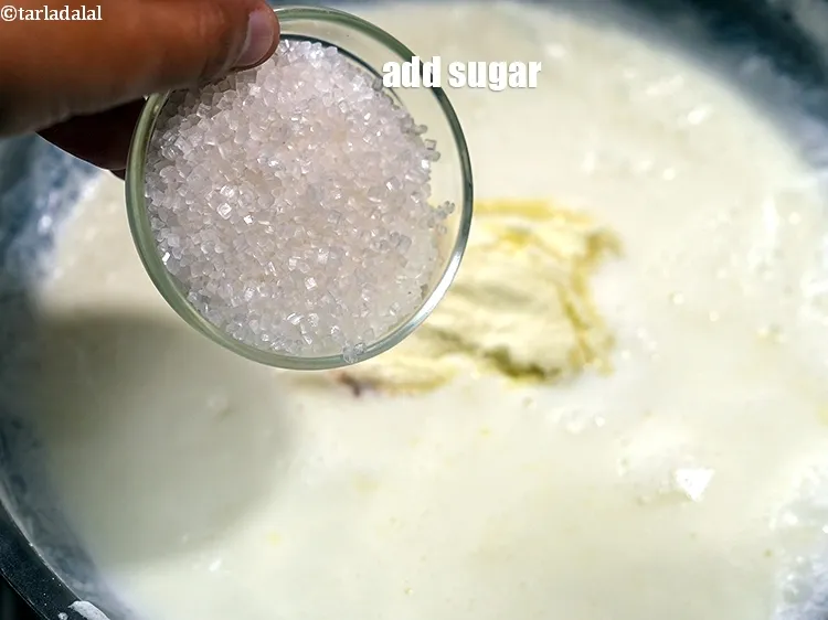 Step 13 – Add &frac14; cup sugar.