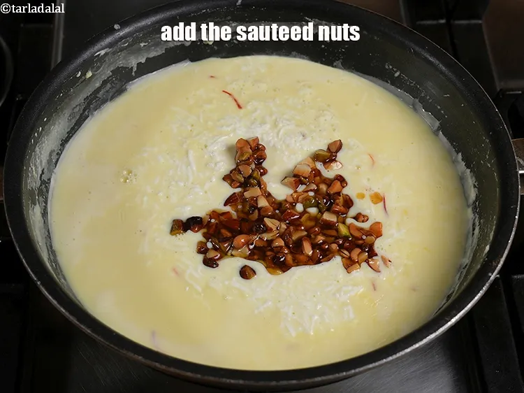Step 14 – Add the sauteed nuts.