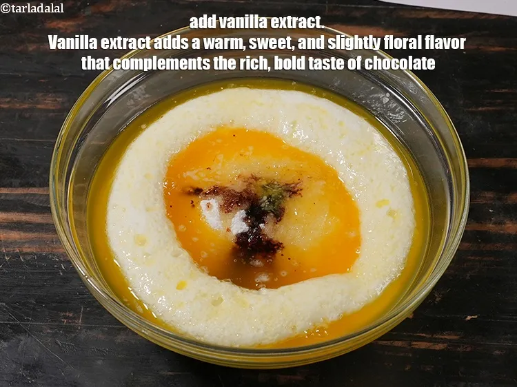 Step 13 – Add 1 tsp <a href="https://www.tarladalal.com/glossary-vanilla-extract-1248i">vanilla extract</a>. Vanilla extract adds a warm, sweet, and slightly floral …