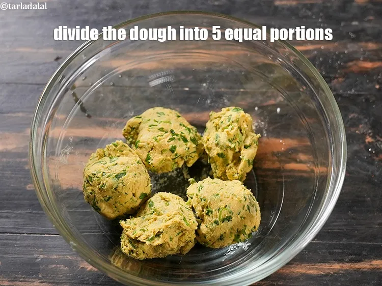 Step 14 – Divide the dough into 5 equal portions.