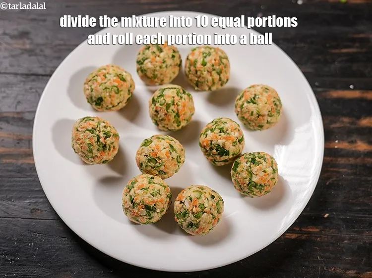 Step 13 – Divide the mixture into 10 equal portions. Roll each portion into a ball.
