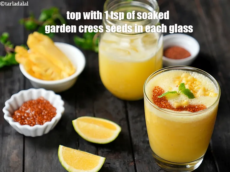 Step 20 – Top with 1 tsp of soaked garden cress seeds in each glass.