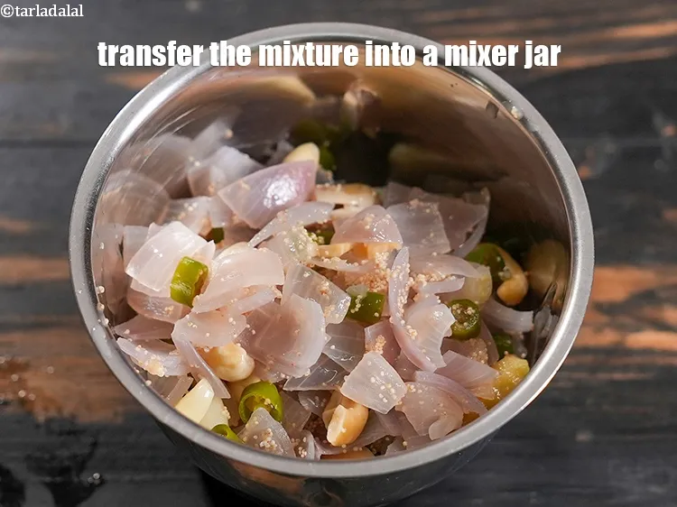 Step 13 – Transfer the mixture into a mixer jar.