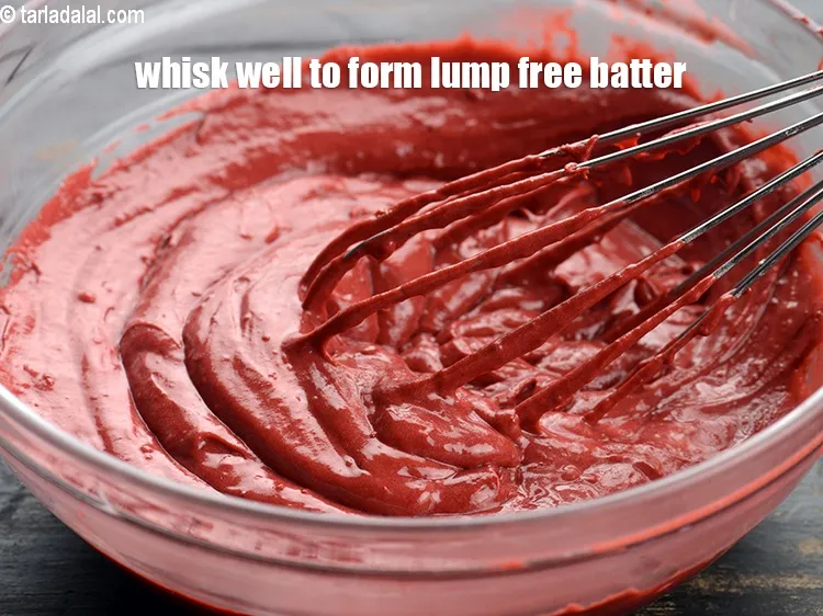 Step 17 – Whisk well to form a lump free batter.