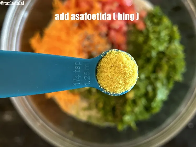 Step 14 – Add&nbsp;<meta charset="UTF-8" />1/4 tsp&nbsp;<a href="glossary-asafoetida-hing-113i">asafoetida (hing)</a>.