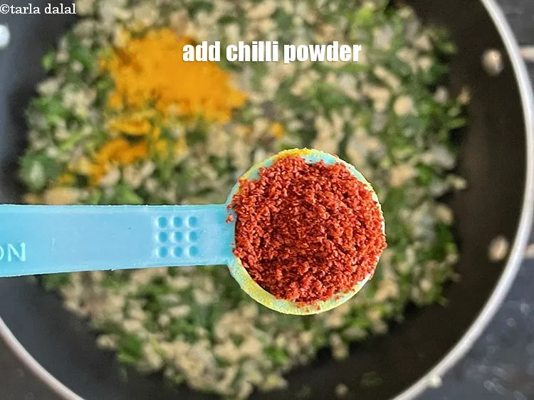 Step 18 – Add&nbsp;<meta charset="UTF-8" />1/2 tsp&nbsp;<a href="glossary-chilli-powder-red-chilli-powder-339i">chilli powder</a>.