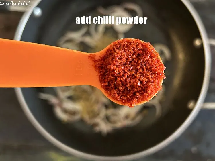 Step 14 – Add&nbsp;<meta charset="UTF-8" /><strong>1&nbsp;tsp</strong>&nbsp;<a href="glossary-chilli-powder-red-chilli-powder-339i">chilli powder</a>.