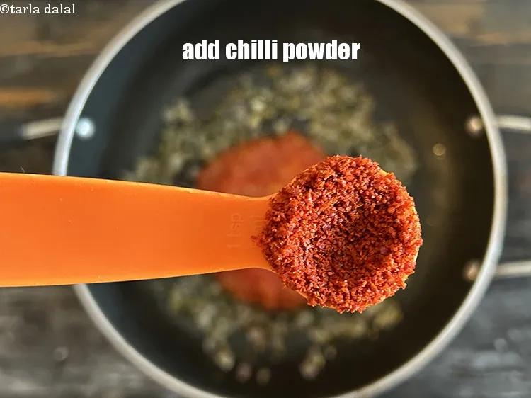 Step 17 – Add&nbsp;<meta charset="UTF-8" /><strong>1/2 tsp</strong>&nbsp;<a href="glossary-chilli-powder-red-chilli-powder-339i">chilli powder</a>.