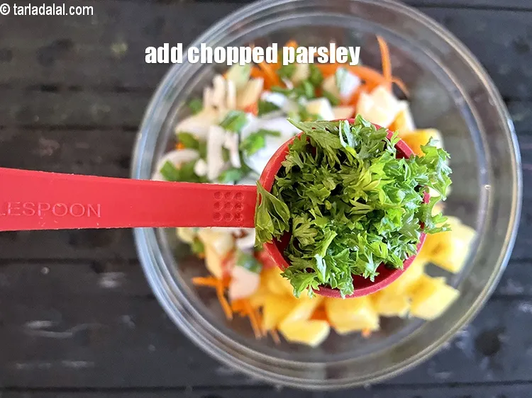 Step 13 – Add 1 tbls chopped parsley.