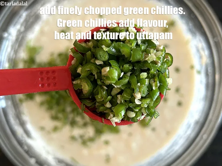 Step 13 – Add<strong> </strong>1 tbsp finely <a href="https://www.tarladalal.com/glossary-chopped-green-chilli-820i"><strong>chopped green chillies</strong></a><strong>. G</strong>reen chillies add flavor, heat, and texture …