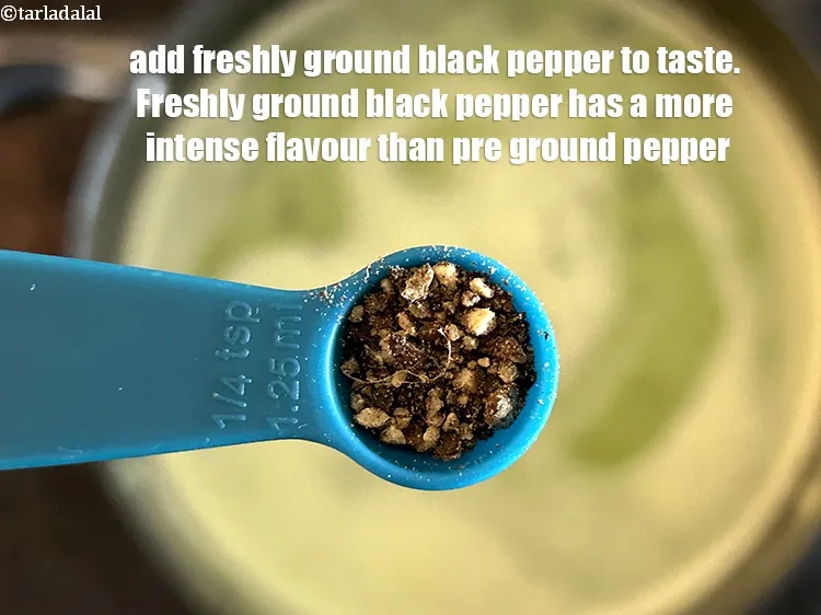Step 14 – Add&nbsp;<meta charset="UTF-8" />1/4 tsp&nbsp;<a href="glossary-freshly-ground-black-pepper-kalimirch-powder-kali-mirch-ka-powder-567i">freshly ground black pepper (kalimirch)</a>.&nbsp;Freshly ground black pepper has a more …